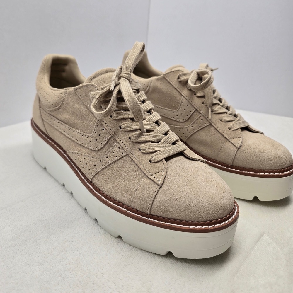 Fuse Tan Suede Leather Platform Sneakers Streetwear Womens 10M